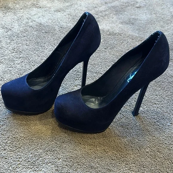 Yves Saint Laurent Blue Stiletto Heels - Authentic - Picture 2 of 8